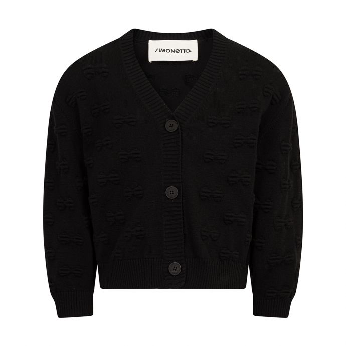 Knit cardigan with bow