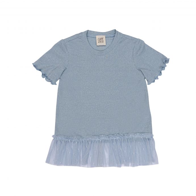 Lurex t-shirt with flounce