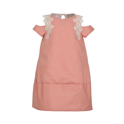 Striped poplin dress