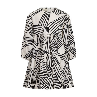 Wide dress with all-over macro bow print