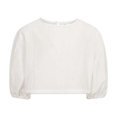 Top with tone-on-tone embroidery