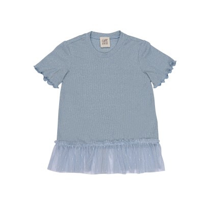 Lurex t-shirt with flounce