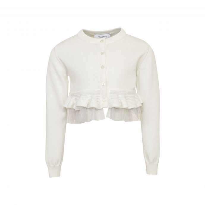 Cardigan with glitterl flounce