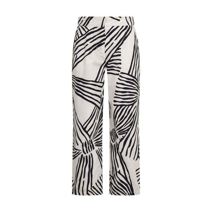 Cotton pants with all-over macro bow print