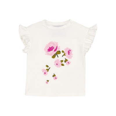 T-shirt with embroidered flowers