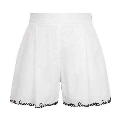 Light popeline shorts with embroidery